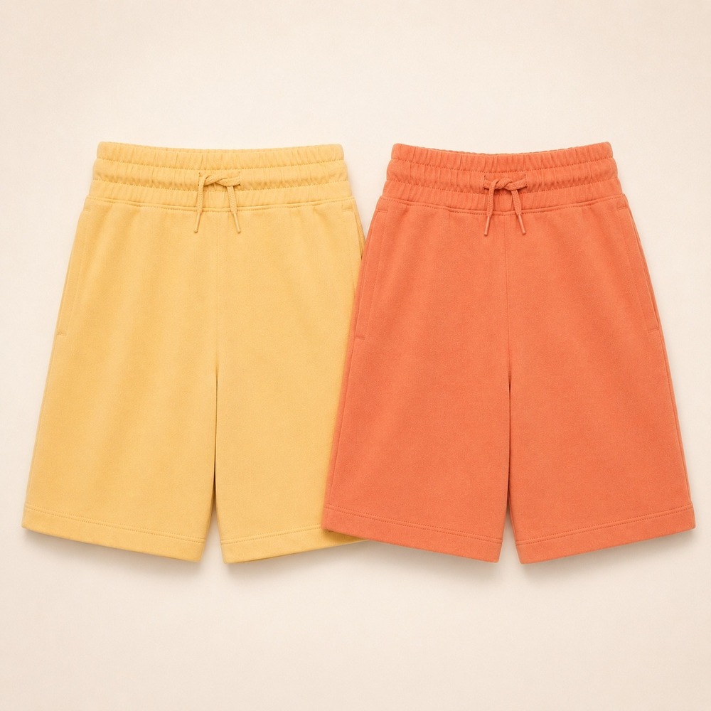 Wonder Nation Kids 2-Pack Knit Shorts XL 14-16 Orange Adobe Yellow